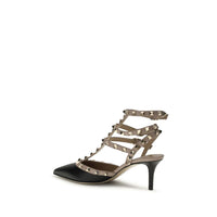 Black Calf Leather Bos Taurus Mid Heel Pumps