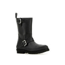 Black Polyester Lace-Up Boots