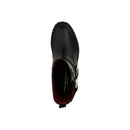Black Polyester Lace-Up Boots