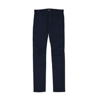 Blue Cotton Casual Pants