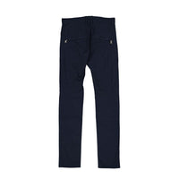 Blue Cotton Casual Pants