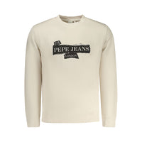 Beige Cotton Men Sweatshirt