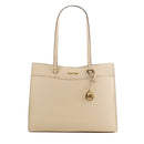 Beige Leather Tote Bag