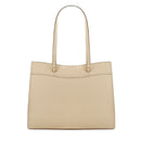 Beige Leather Tote Bag