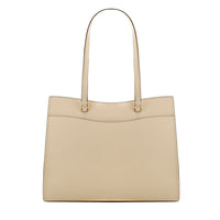 Beige Leather Tote Bag