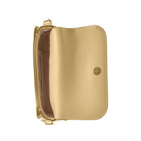Gold Leather Crossbody Bag