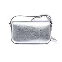 Gray Leather Shoulder Bag
