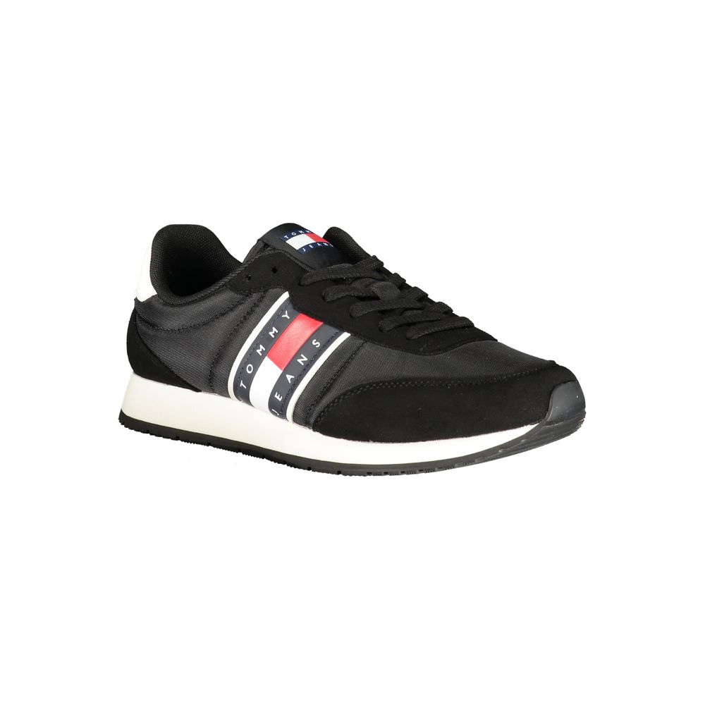 Black Polyurethane Men Sneaker