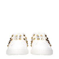 White Leather Low Top Sneakers