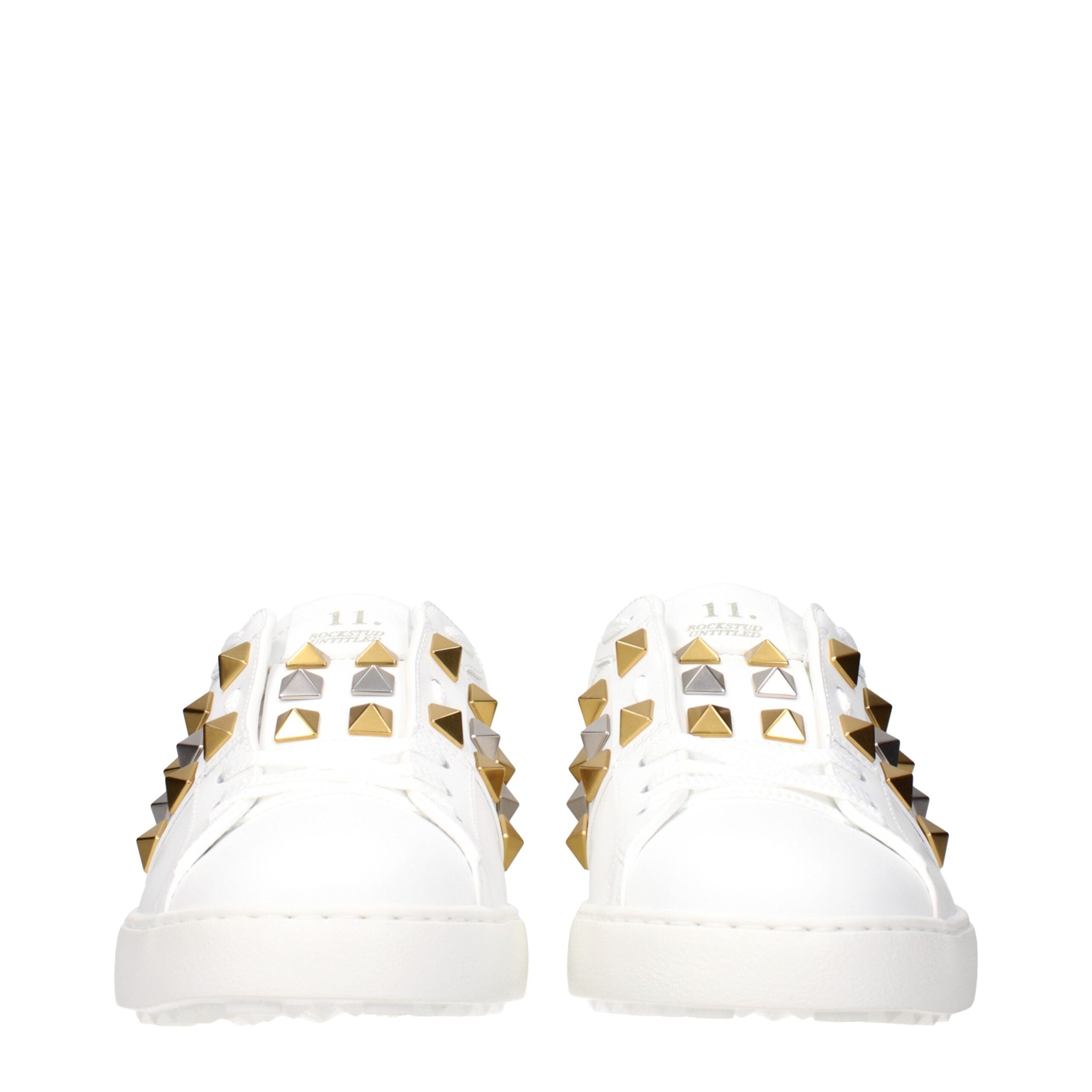 White Leather Low Top Sneakers