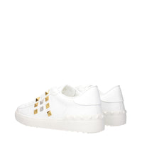 White Leather Low Top Sneakers