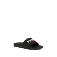 Black Polyurethane Sandals