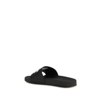 Black Polyurethane Sandals