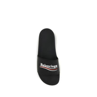 Black Polyurethane Sandals
