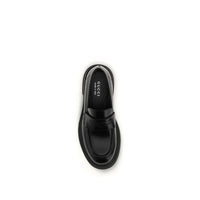 Black Calf Leather Bos Taurus Slip-On Loafers