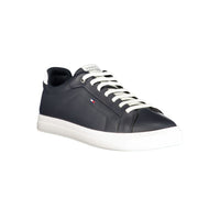 Blue Polyurethane Men Sneaker
