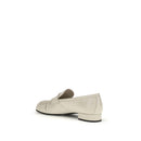 Beige Calf Leather Bos Taurus Slip-On Loafers