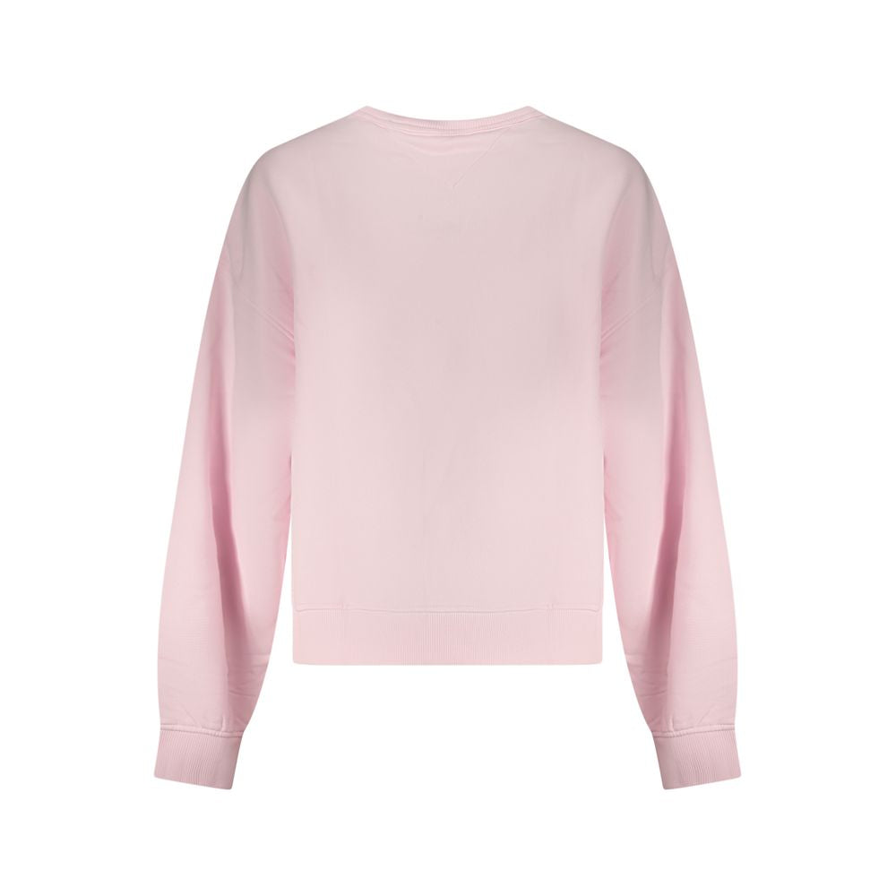 Pink Cotton Women Sweatshirt
