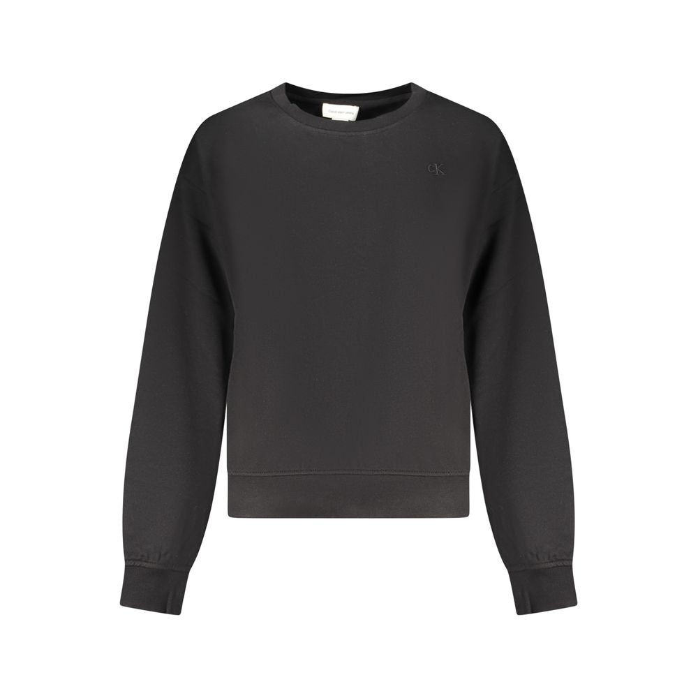 Black Cotton Women Sweatshirt