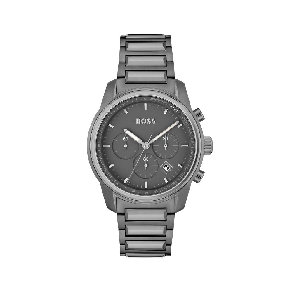 Gray Stainless Steel Dress Watch