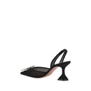 Black Nylon High Heel Pumps