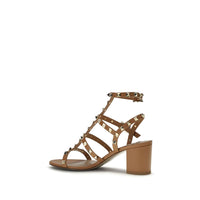Beige Calf Leather Bos Taurus Strap-On Sandals