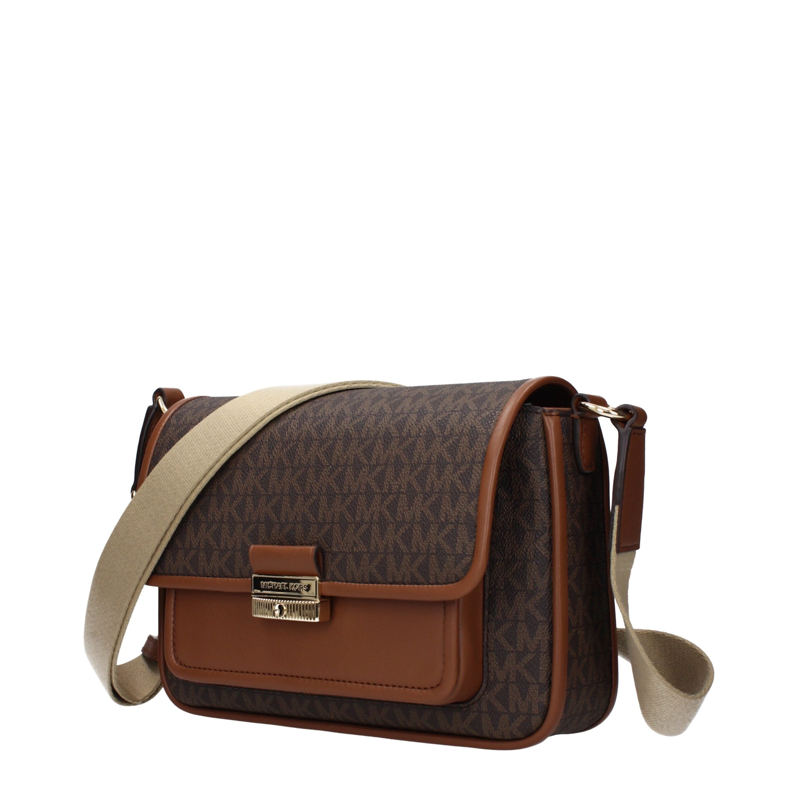 Brown Fabric Crossbody Bag