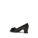Black Calf Leather Bos Taurus Mid Heel Pumps