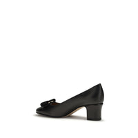 Black Calf Leather Bos Taurus Mid Heel Pumps