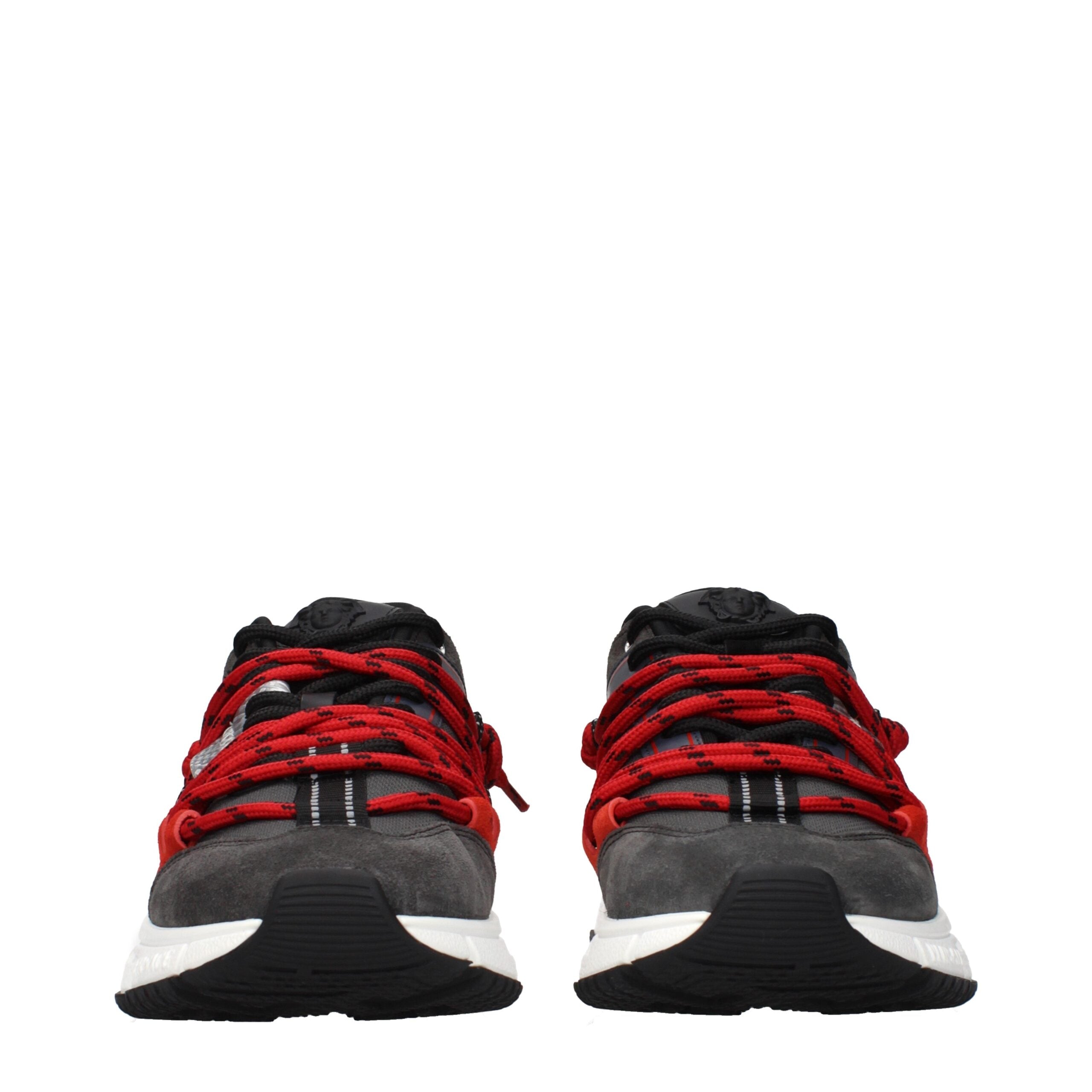 Gray Leather Chunky Sneakers