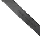 Black Calf Leather Silver Metal Buckle Belt