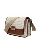 Beige Fabric Crossbody Bag