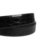 Men Black Exotic Leather Logo Buckle Belt