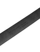 Men Black Exotic Leather Logo Buckle Belt