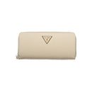 Beige Polyurethane Women Wallet