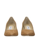 Brown Leather Mid Heel Pumps