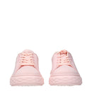 Pink Fabric Platform Sneakers