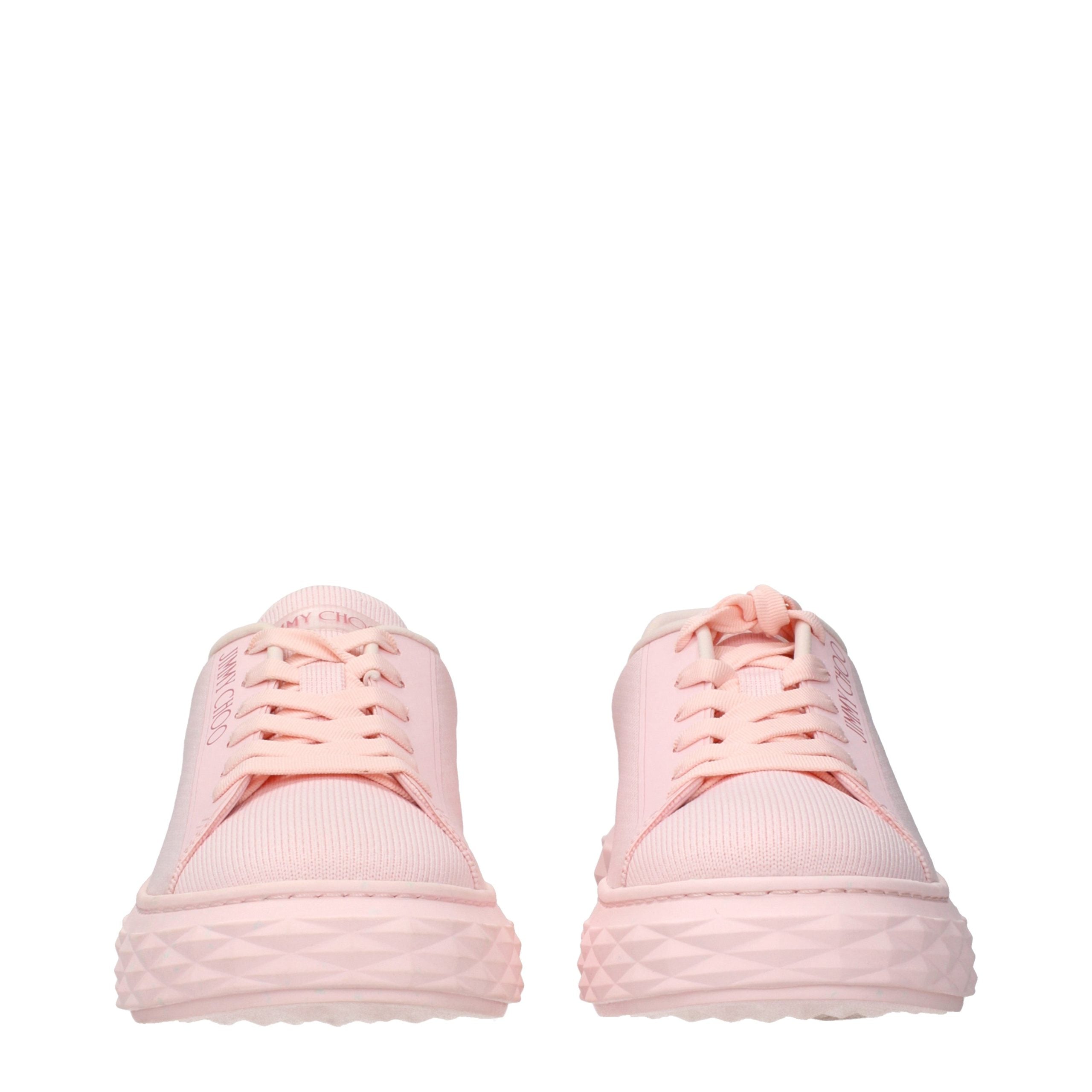 Pink Fabric Platform Sneakers