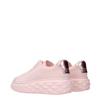 Pink Fabric Platform Sneakers