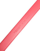 Pink Calf Leather Silver Metal Buckle Belt