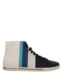 Multicolor Leather Mid Top Sneakers Shoes