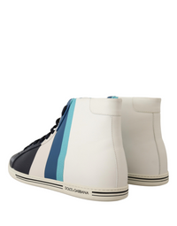 Multicolor Leather Mid Top Sneakers Shoes