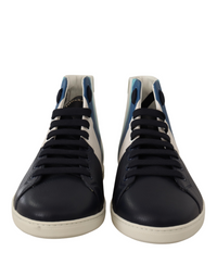 Multicolor Leather Mid Top Sneakers Shoes