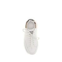 White Calf Leather Bos Taurus Low Top Sneakers