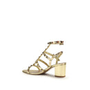 Gold Calf Leather Bos Taurus Strap-On Sandals