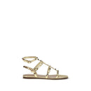 Gold Goatskin Flat Sandals