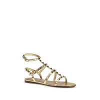 Gold Goatskin Flat Sandals