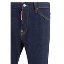 Blue Cotton Straight-Leg Jeans