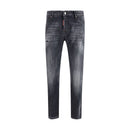Black Cotton Slim Fit Jeans
