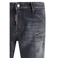 Black Cotton Slim Fit Jeans